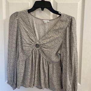 long sleeve blouse shirt with circle detail